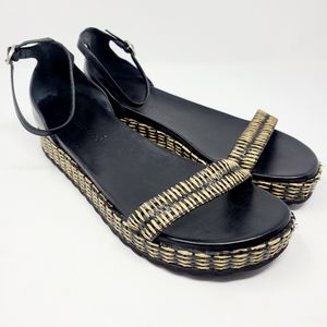 Bernardo | Black & Tan Lena Sandals w/ Ankle Strap